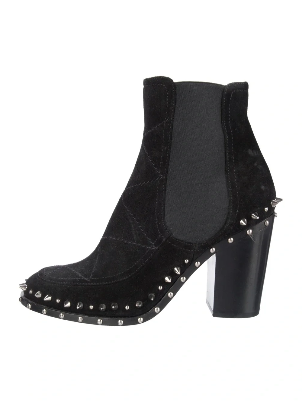 Laurence Dacade Black Studded Suede Heels Ankle Boots Leather Luxury Designer 7